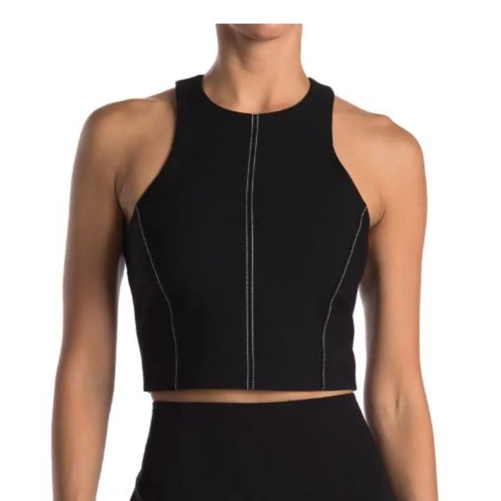 ⭐HOST PICK⭐ Flirty Cinq a Sept Amber Sleeveless Crop Top - Sz L